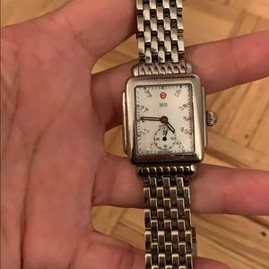 MICHELE bracelet watch with diamond indices.